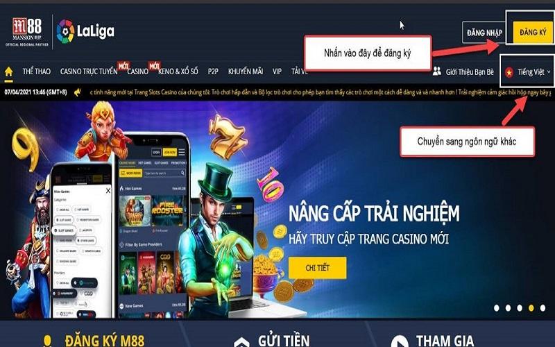 Đăng ký M88 để trải nghiệm những trò chơi cá cược lôi cuốn