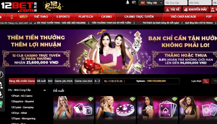 Trải nghiệm cùng sảnh xóc đĩa chất lượng nhất 12Bet